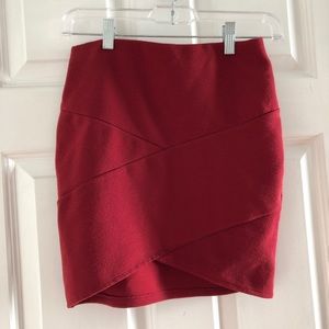 F21 short pencil wrap skirt